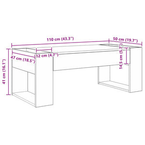 Τραπεζάκι σαλονιού Σκυρόδεμα Γκρι 110 x 50 x 41 εκ