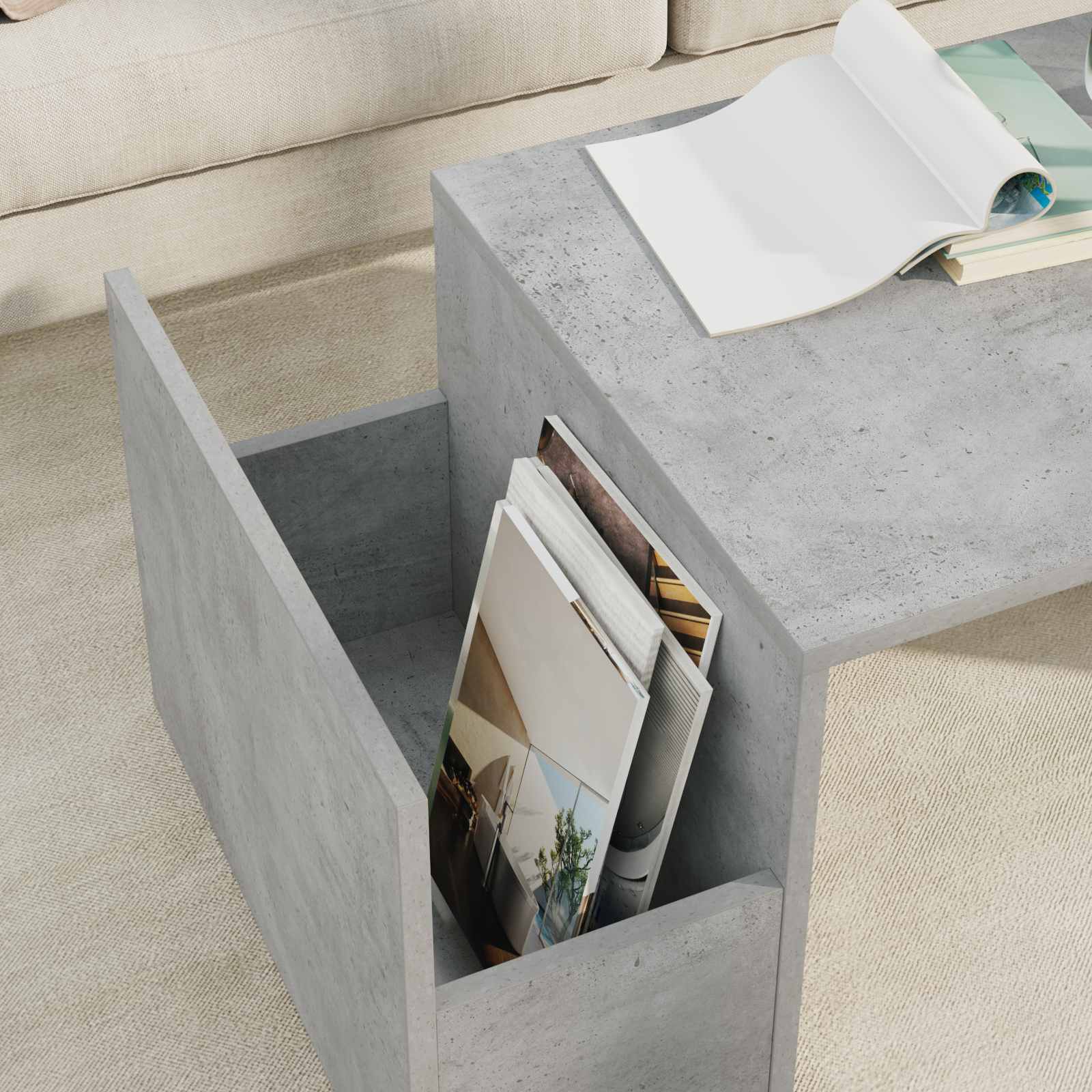 Τραπεζάκι σαλονιού Σκυρόδεμα Γκρι 90 x 45 x 35 cm