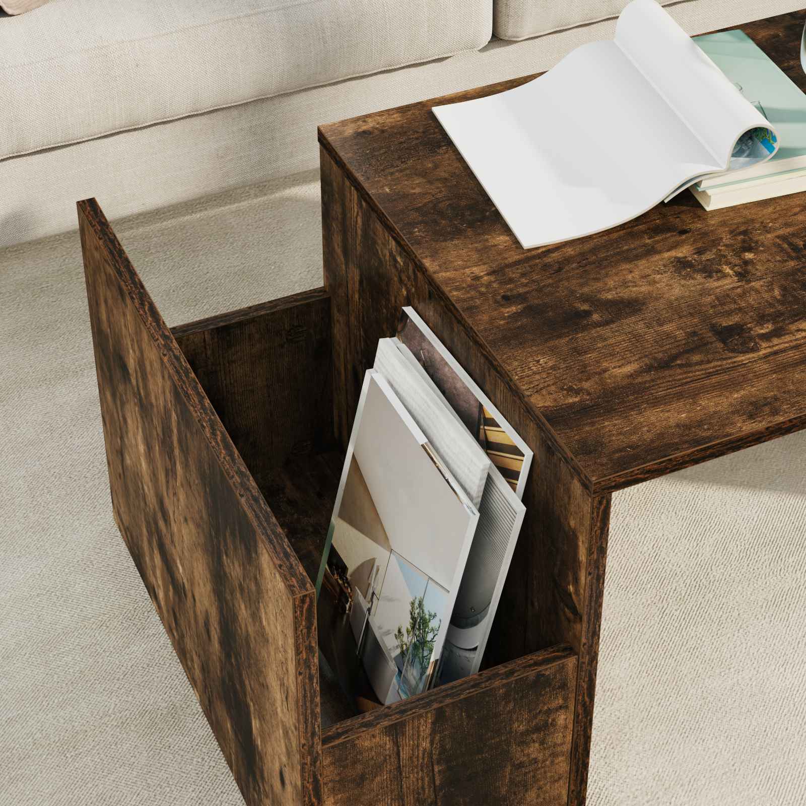 Τραπεζάκι σαλονιού Καπνιστό Δρύς 90 x 45 x 35 cm