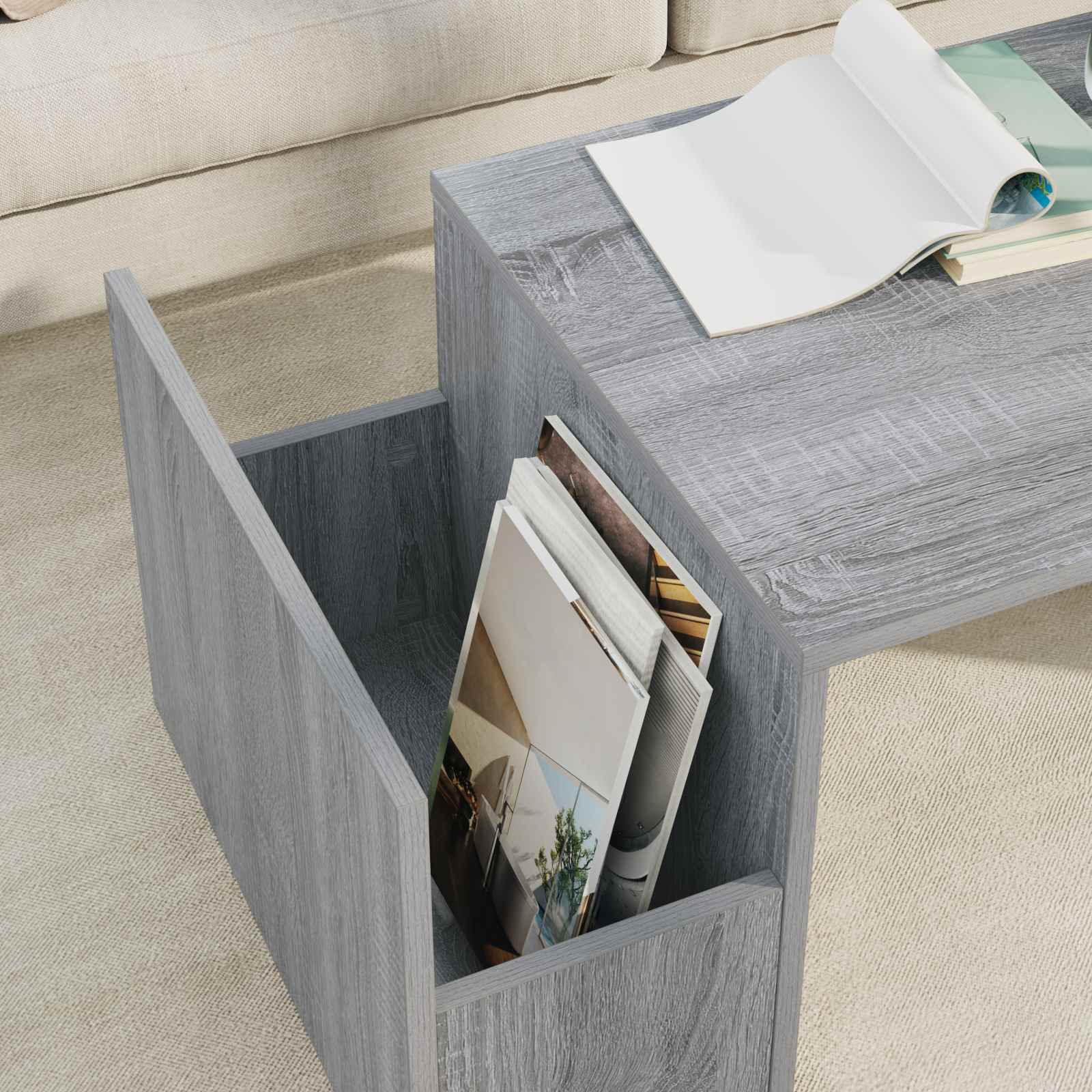 Τραπεζάκι σαλονιού Γκρίζο Σονομα 90 x 45 x 35 cm