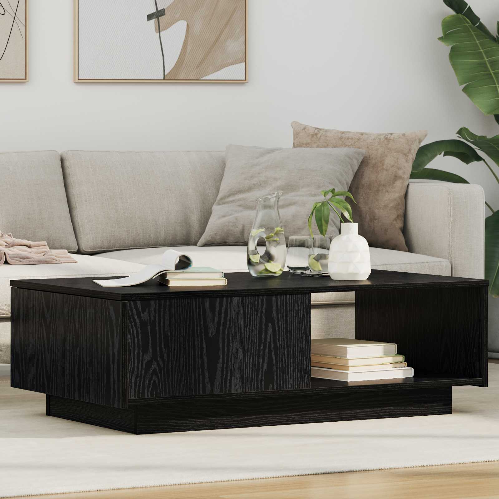 Τραπεζάκι σαλονιού με συρτάρι Μαύρη Οξυά 95 x 55 x 31 εκ - Pakobazaar