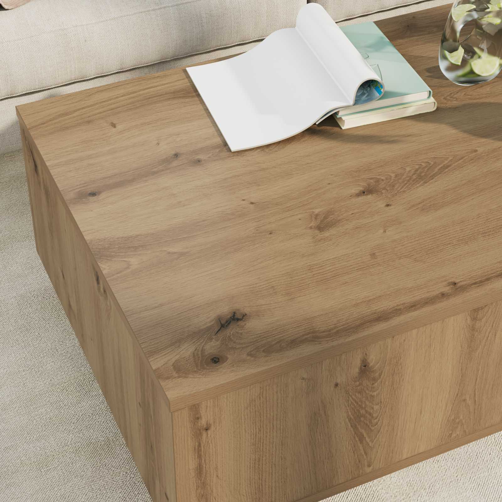 Τραπεζάκι σαλονιού με συρτάρι Artisan Oak 95 x 55 x 31 εκ - Pakobazaar