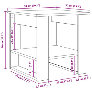 Τραπεζάκι σαλονιού Δρύς Sonoma 51 x 50 x 50 εκ.