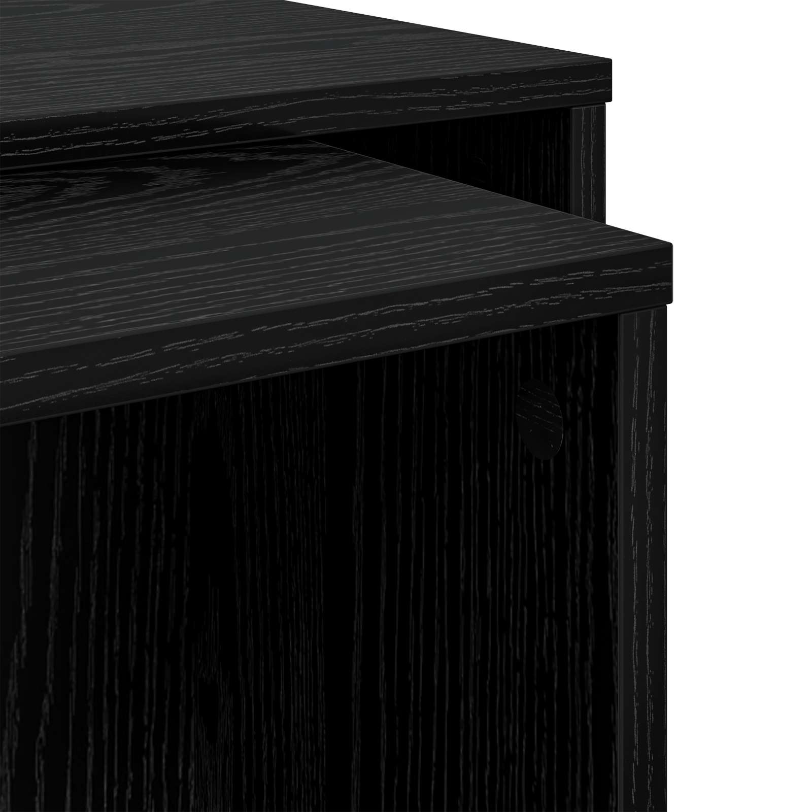 Σετ Τραπεζιού Για Καφέ 2 pcs Μαύρη Οξυά Επεξεργασμένο ξύλο