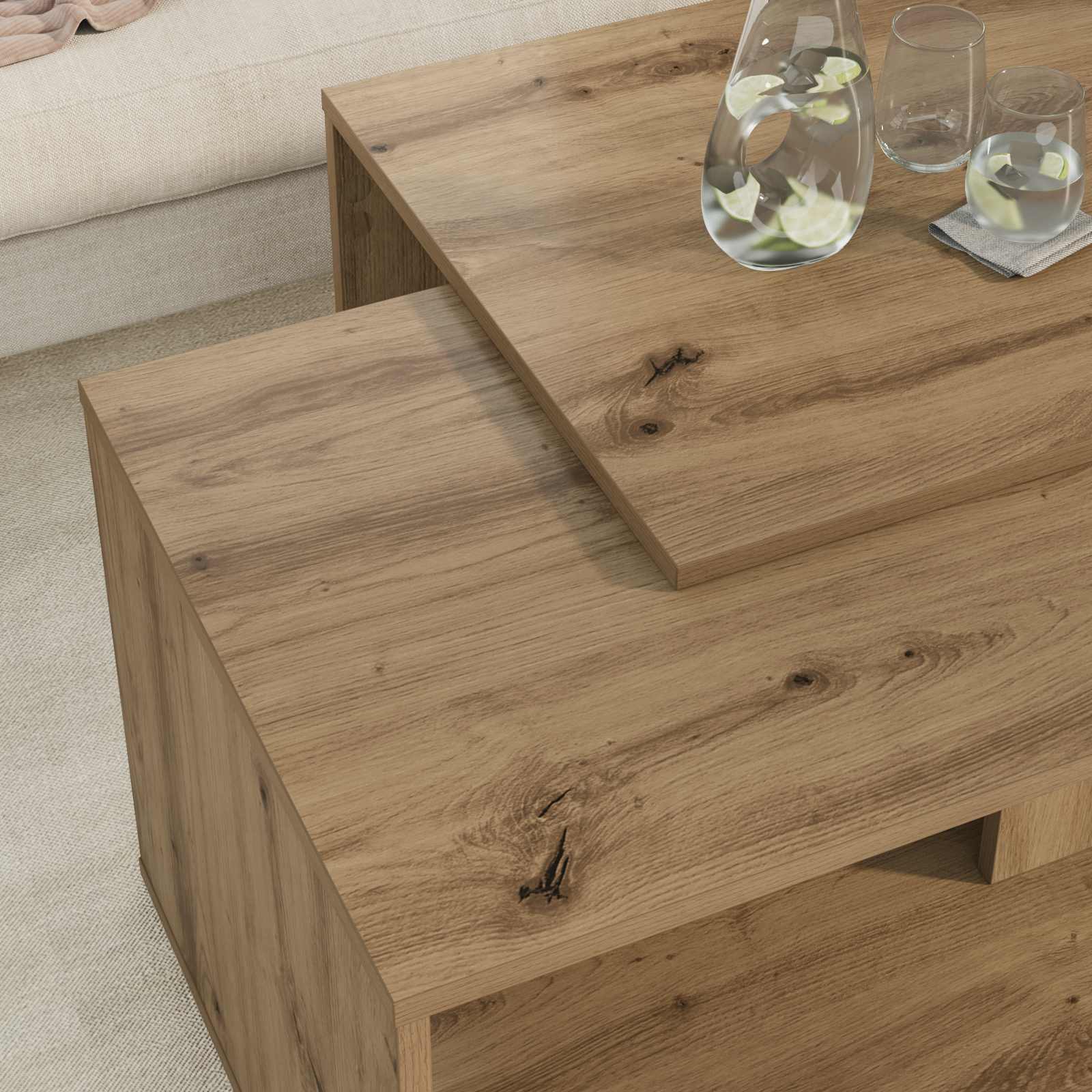 Σετ Τραπεζιού Για Καφέ 2 pcs Artisan Oak Επεξεργασμένο ξύλο