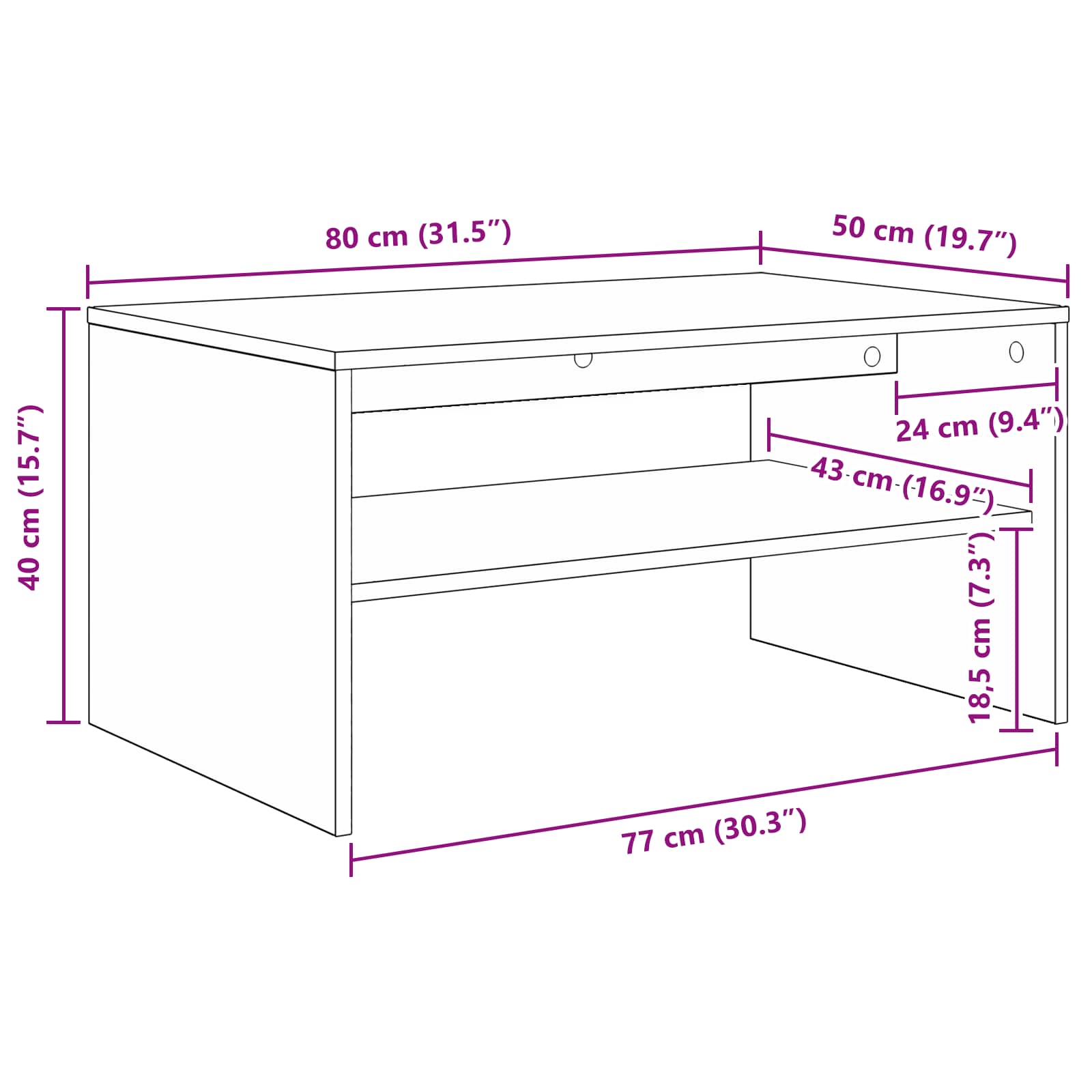 Τραπεζάκι σαλονιού Σκυρόδεμα Γκρι 80 x 50 x 40 cm