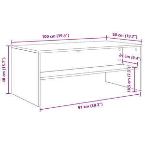 Τραπεζάκι σαλονιού Καπνιστό Δρύς 100 x 50 x 40 cm - Pakobazaar