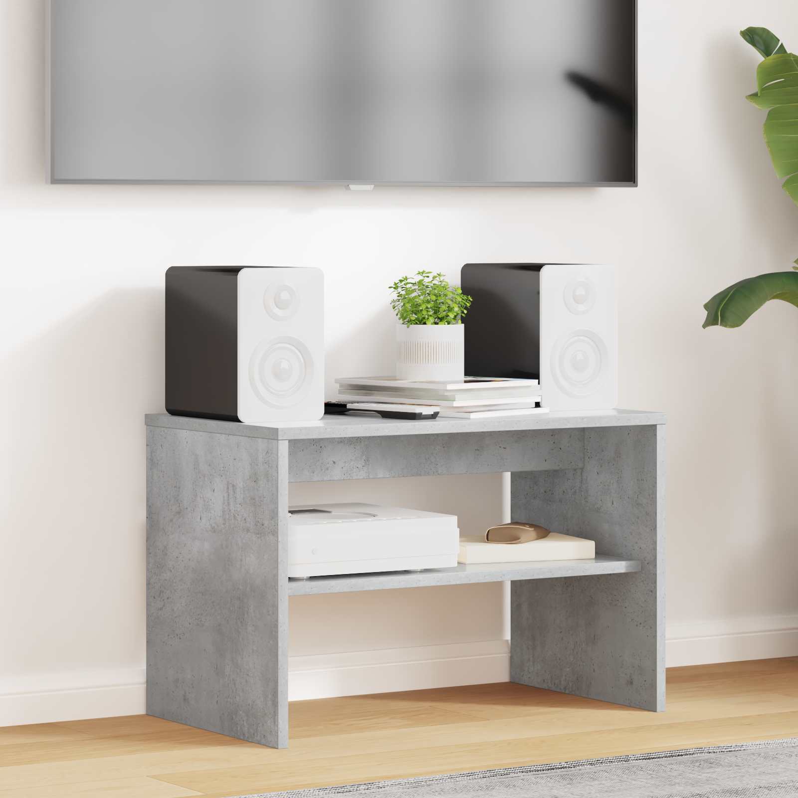 Ντουλάπι TV Σκυρόδεμα Γκρι 60 x 35 x 40 εκ. Επεξεργασμένο ξύλο