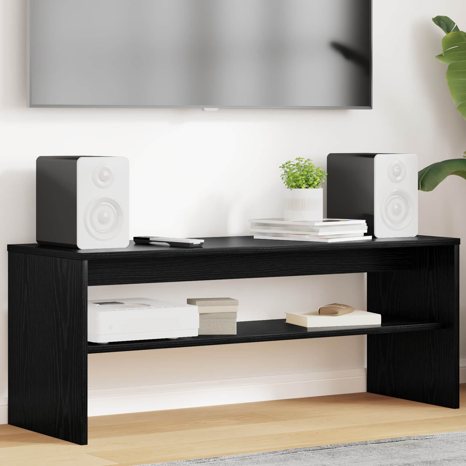 Ντουλάπι TV Μαύρη Οξυά 100 x 35 x 40 εκ Επεξεργασμένο ξύλο - Pakobazaar