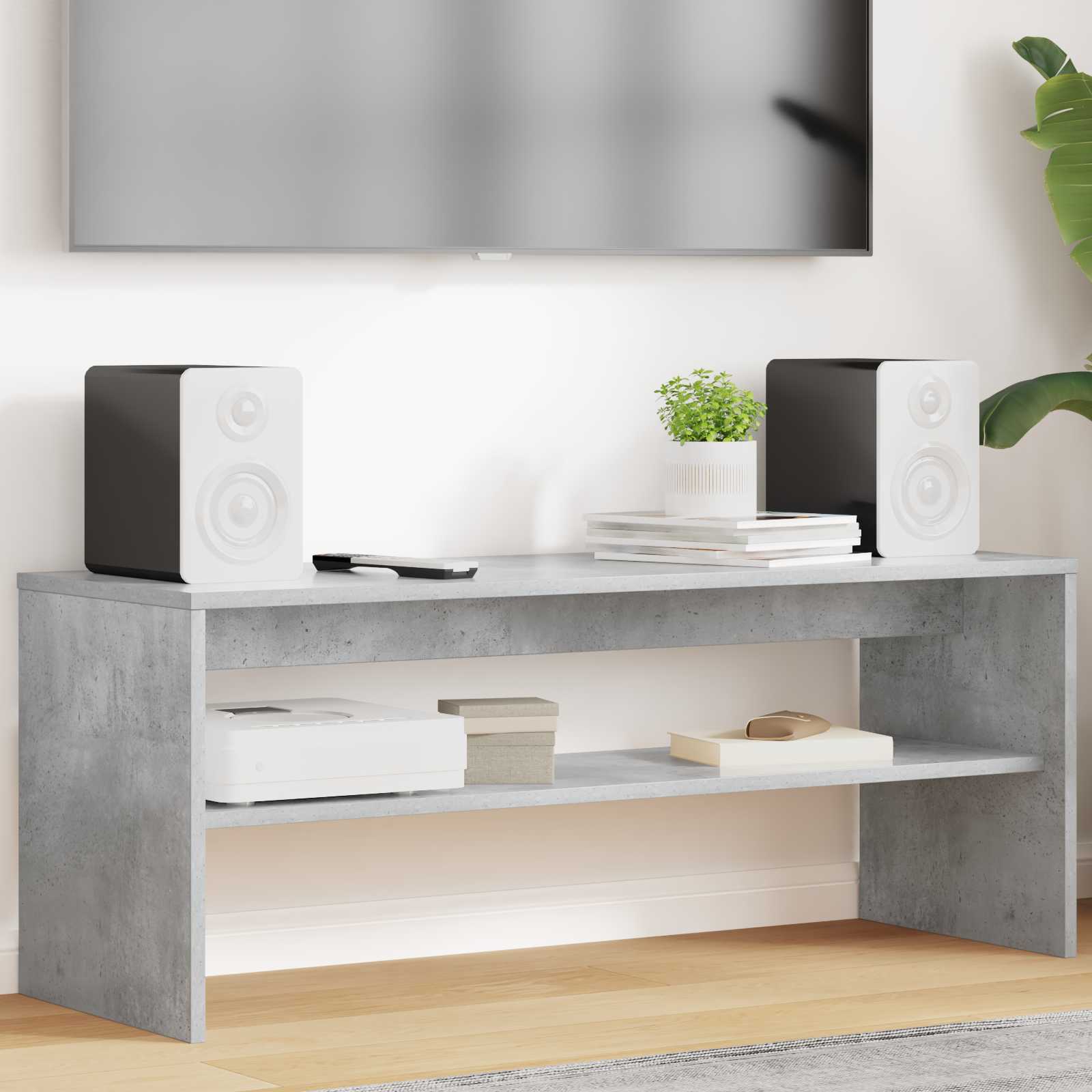 Ντουλάπι TV Σκυρόδεμα Γκρι 100 x 35 x 40 εκ Επεξεργασμένο ξύλο