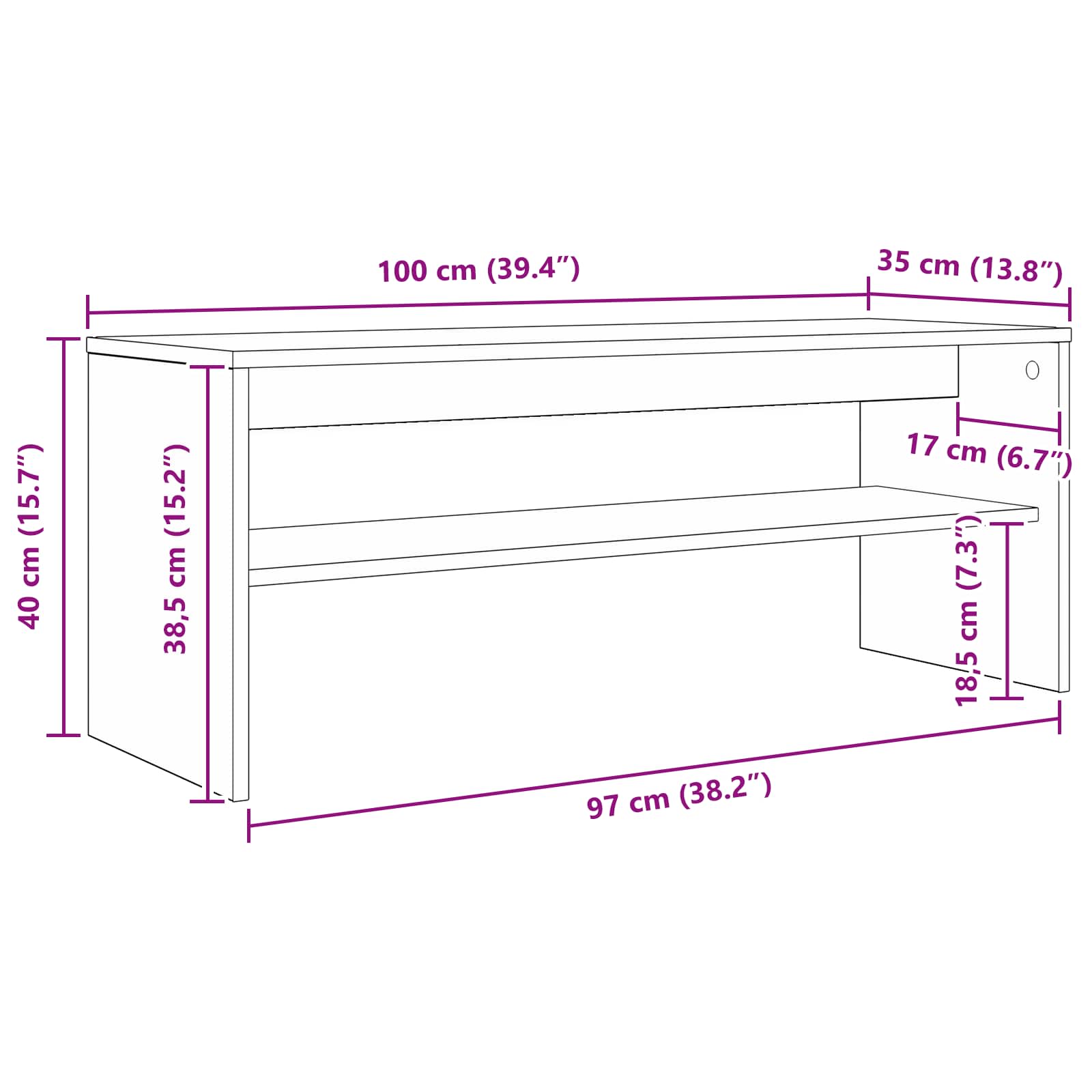 Ντουλάπι TV Artisan Oak 100 x 35 x 40 εκ Επεξεργασμένο ξύλο