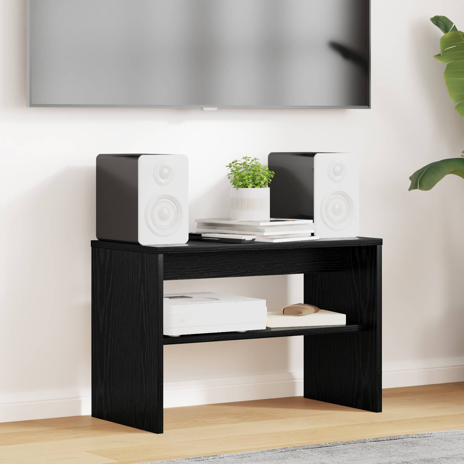 Ντουλάπι TV Μαύρη Οξυά 60 x 30 x 40 εκ. Επεξεργασμένο ξύλο