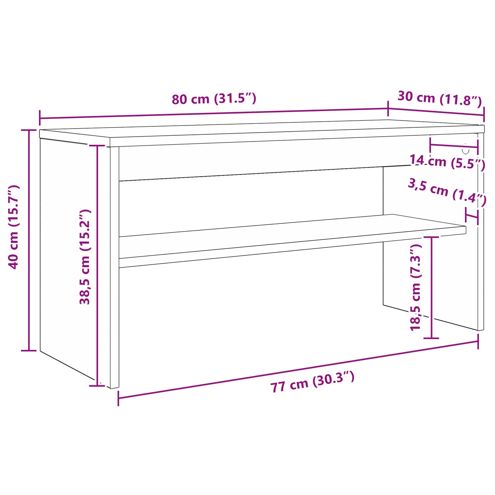 Ντουλάπι TV Λευκό 80 x 30 x 40 εκ Επεξεργασμένο ξύλο - Pakobazaar