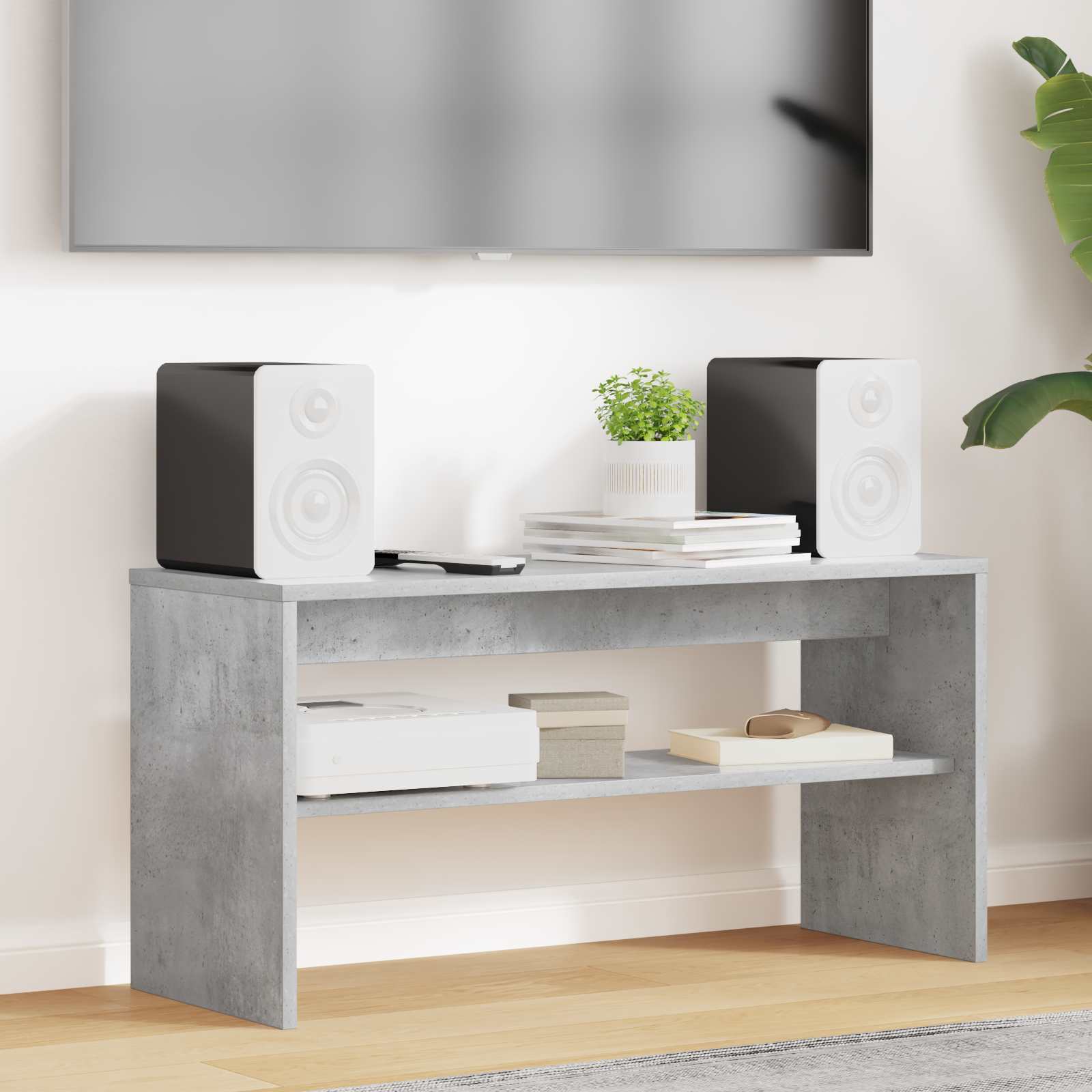 Ντουλάπι TV Σκυρόδεμα Γκρι 80 x 30 x 40 εκ Επεξεργασμένο ξύλο
