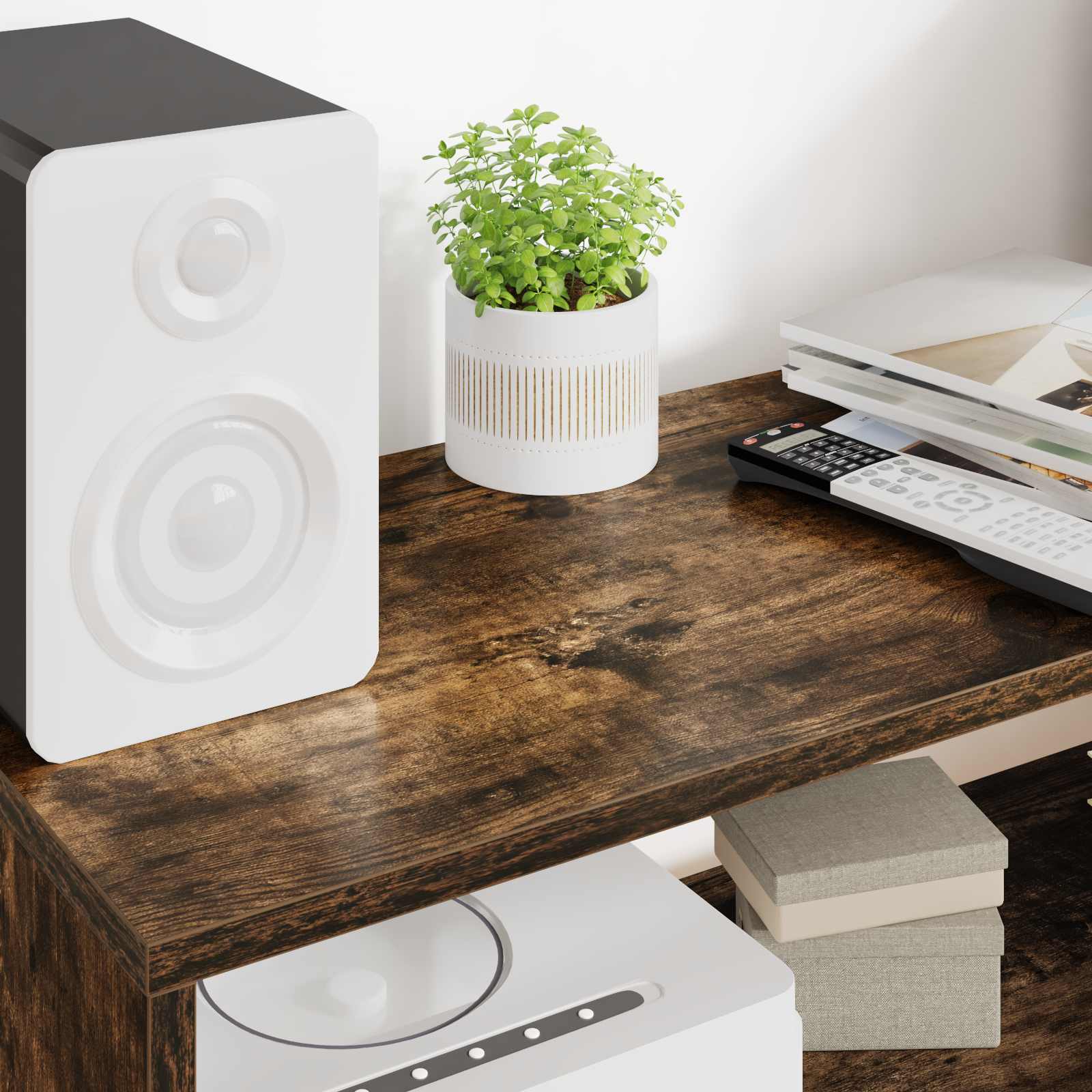 Ντουλάπι TV Καπνιστό Δρύς 80 x 30 x 40 εκ Επεξεργασμένο ξύλο