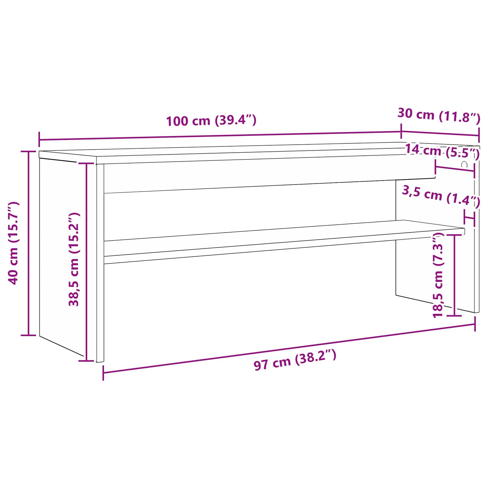Ντουλάπι TV Δρύς Sonoma 100 x 30 x 40 εκ Επεξεργασμένο ξύλο - Pakobazaar