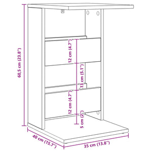 Τραπεζάκι Πλευράς Παλιό ξύλο 40 x 35 x 60,5 εκ