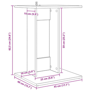 Τραπεζάκι Πλευράς Γκρίζο Σονομα 45 x 40 x 62,5 εκ.