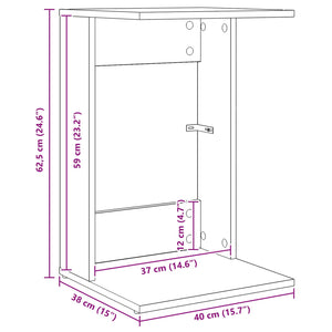 Τραπεζάκι Πλευράς Γκρίζο Σονομα 40 x 38 x 62,5 εκ