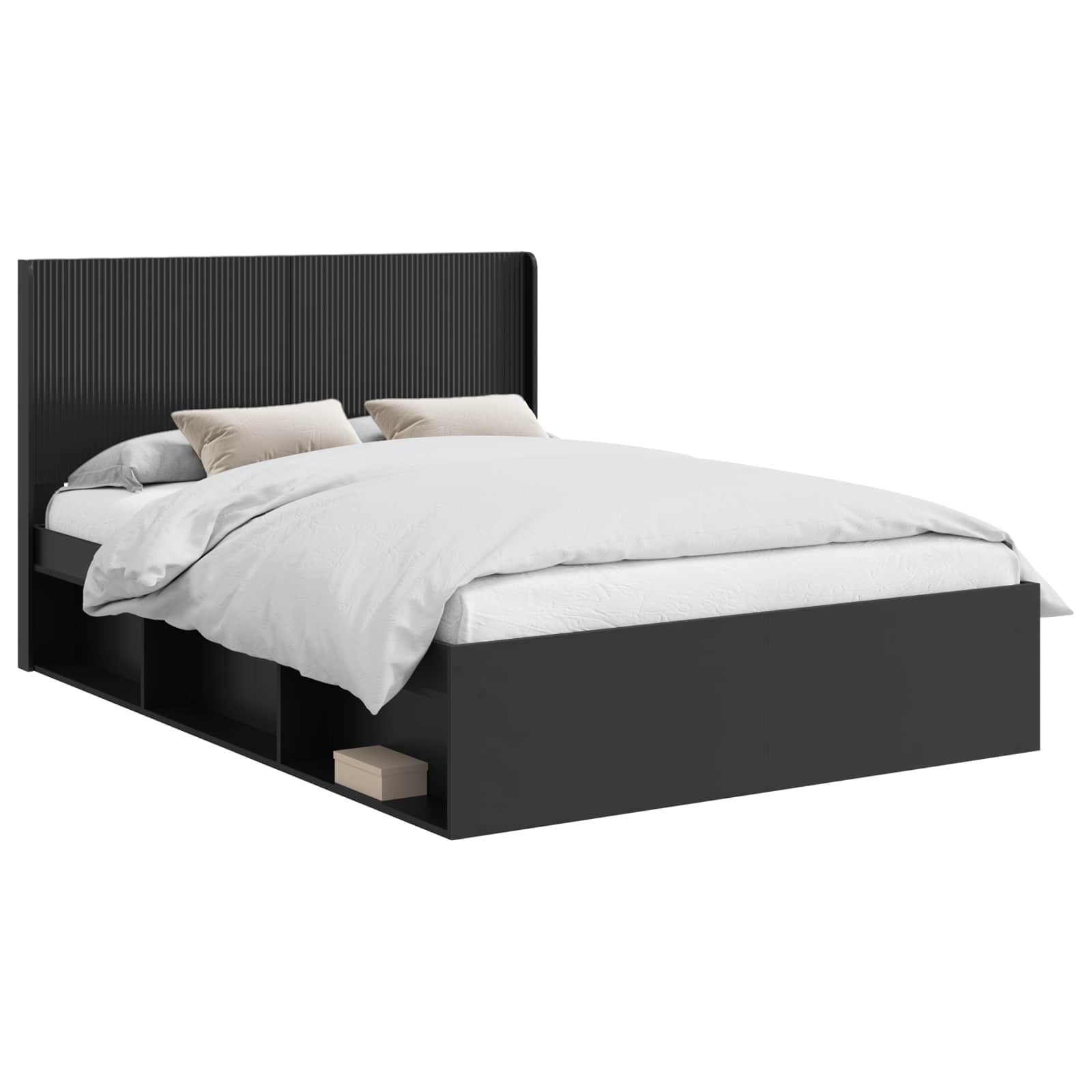 Καλάθι με αποθήκη και κεφαλάρι Μαύρο 135 x 190 cm - Pakobazaar