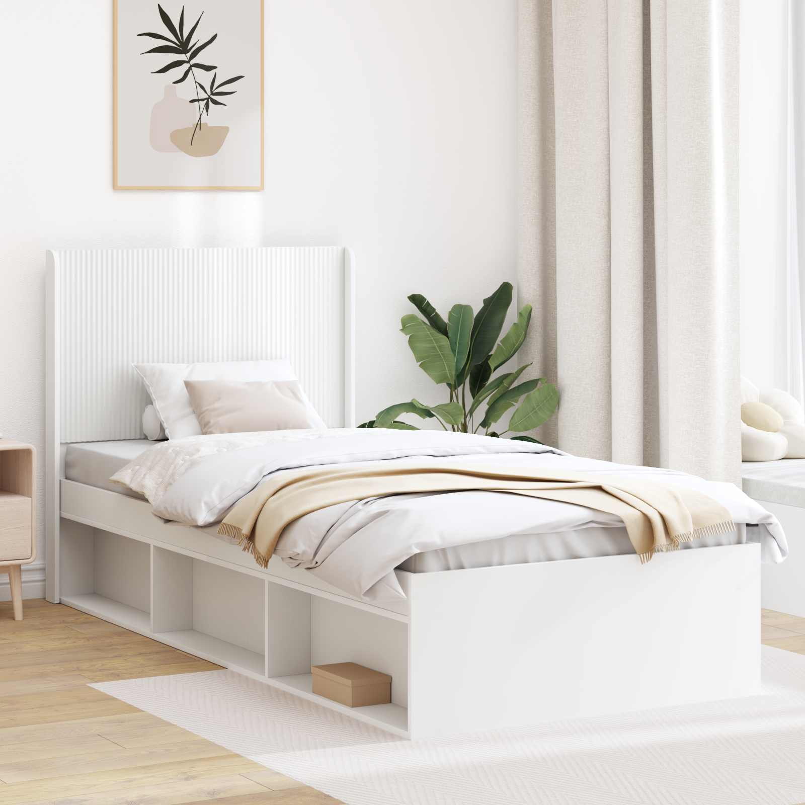 Καλάθι με αποθήκη και κεφαλάρι Λευκό 75 x 190 cm - Pakobazaar
