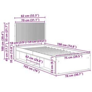 Καλάθι με αποθήκη και κεφαλάρι Μαύρο 75 x 190 cm - Pakobazaar