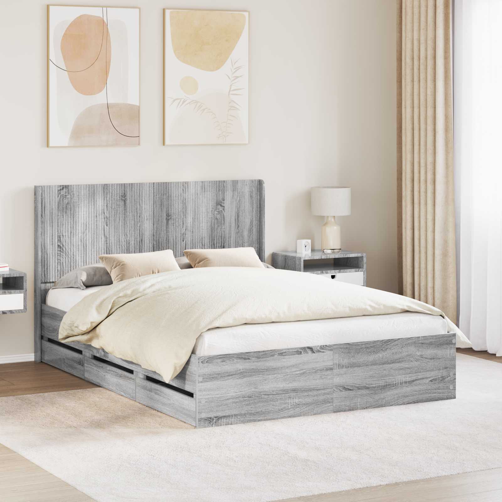 Καλάθι με αποθήκη και κεφαλάρι Γκρι Sonoma 160 x 200 cm - Pakobazaar