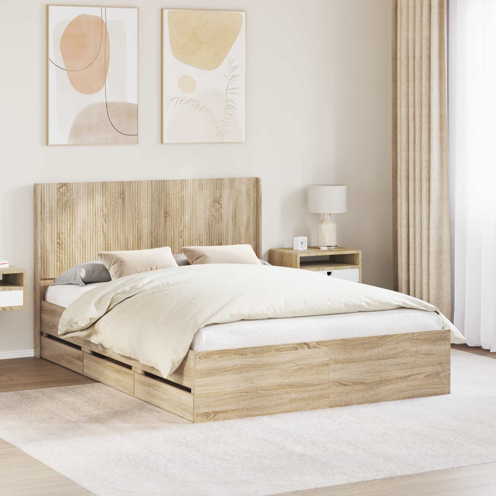 Καλάθι με αποθήκη και κεφαλάρι Sonoma Δρυς 140 x 200 cm - Pakobazaar