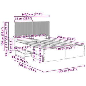 Καλάθι με αποθήκη και κεφαλάρι Sonoma Δρυς 140 x 200 cm - Pakobazaar
