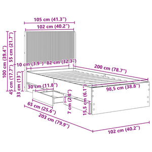 Καλάθι με αποθήκη και κεφαλάρι Sonoma Δρυς 100 x 200 cm - Pakobazaar