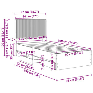 Καλάθι με αποθήκη και κεφαλάρι Γκρι Sonoma 90 x 190 cm - Pakobazaar