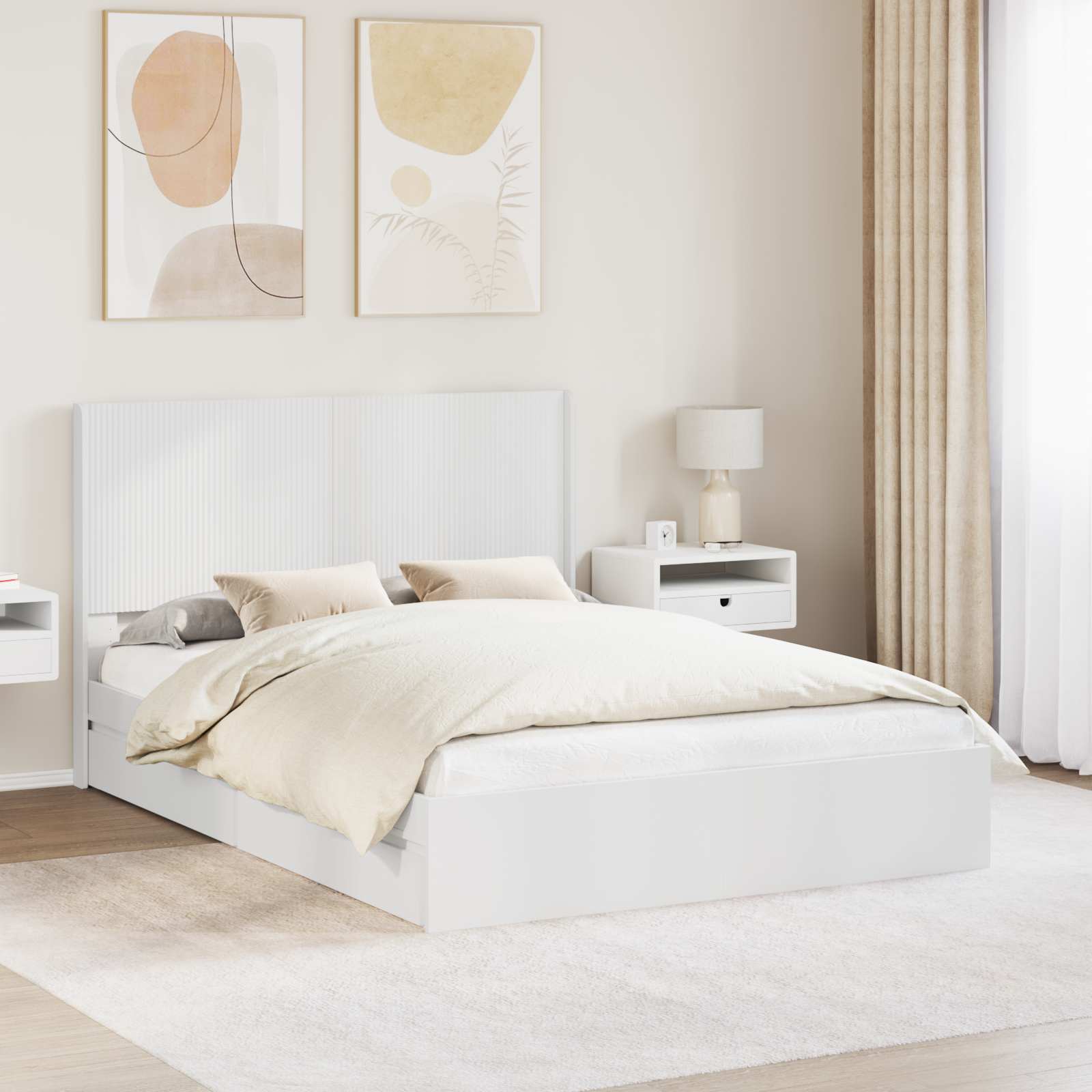 Καλάθι με αποθήκη και κεφαλάρι Λευκό 160 x 200 cm - Pakobazaar