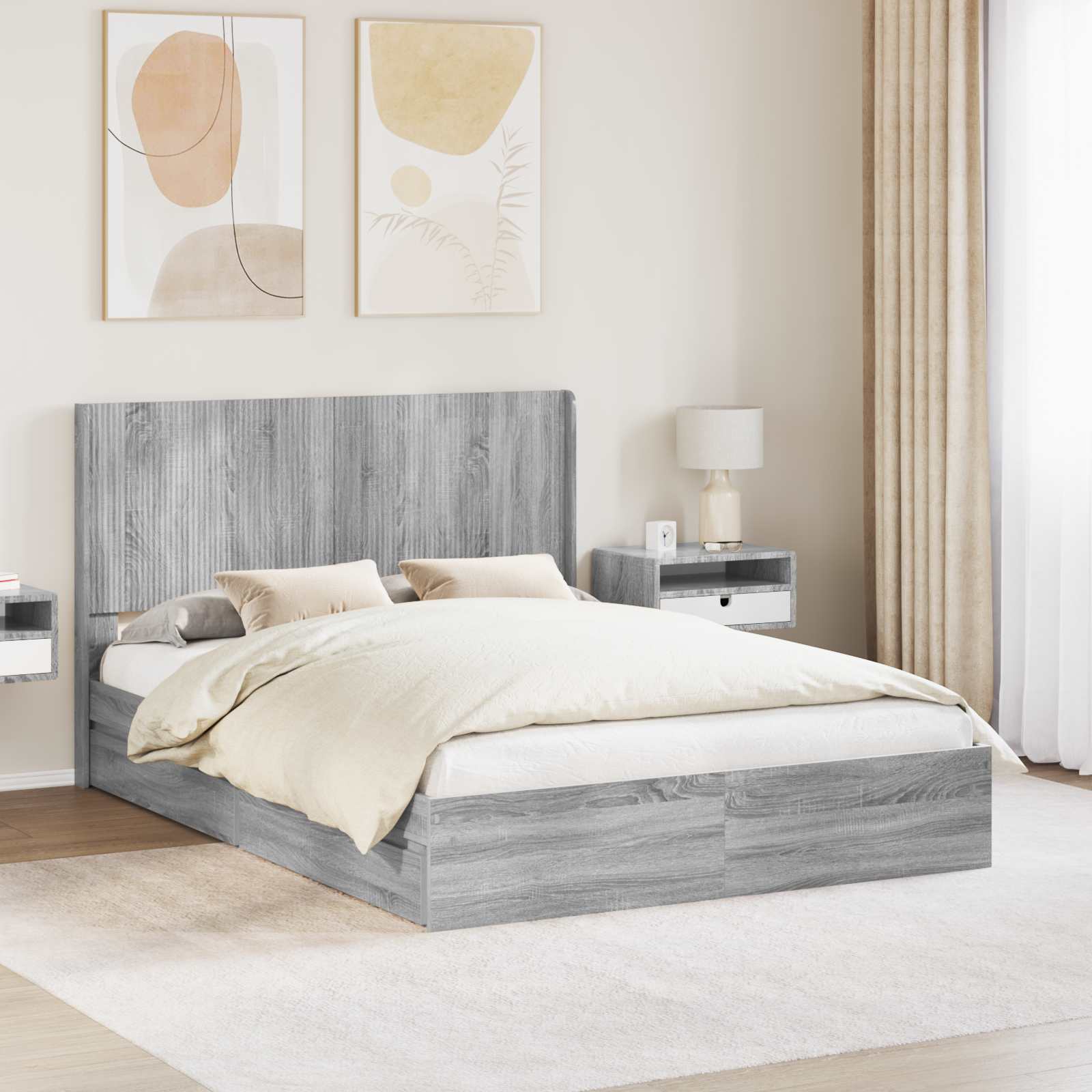 Καλάθι με αποθήκη και κεφαλάρι Γκρι Sonoma 150 x 200 cm - Pakobazaar