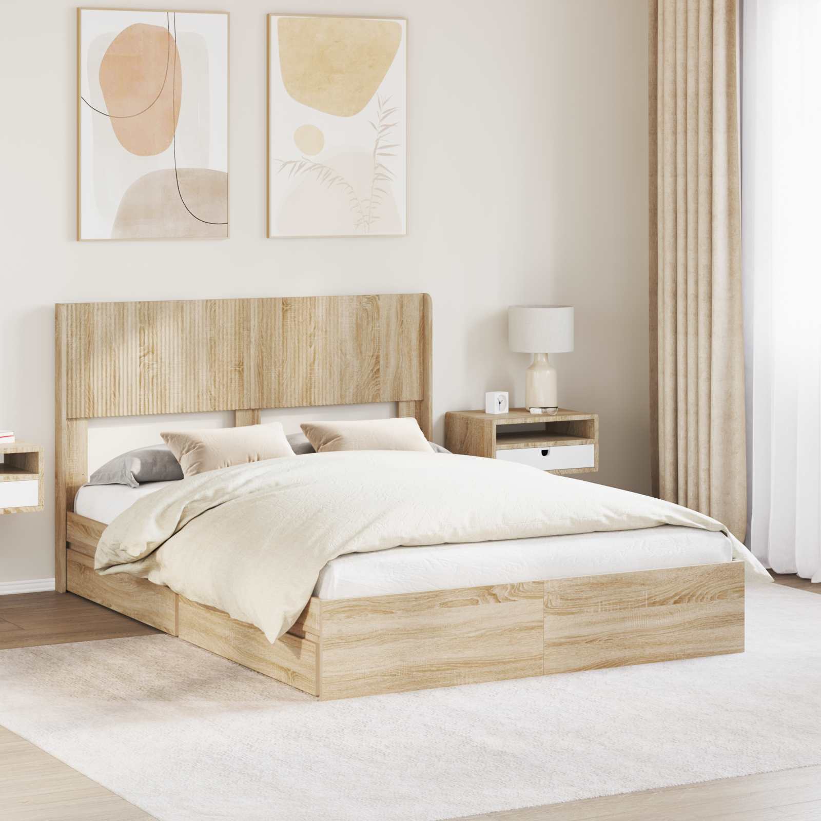 Καλάθι με αποθήκη και κεφαλάρι Sonoma Δρυς 135 x 190 cm - Pakobazaar