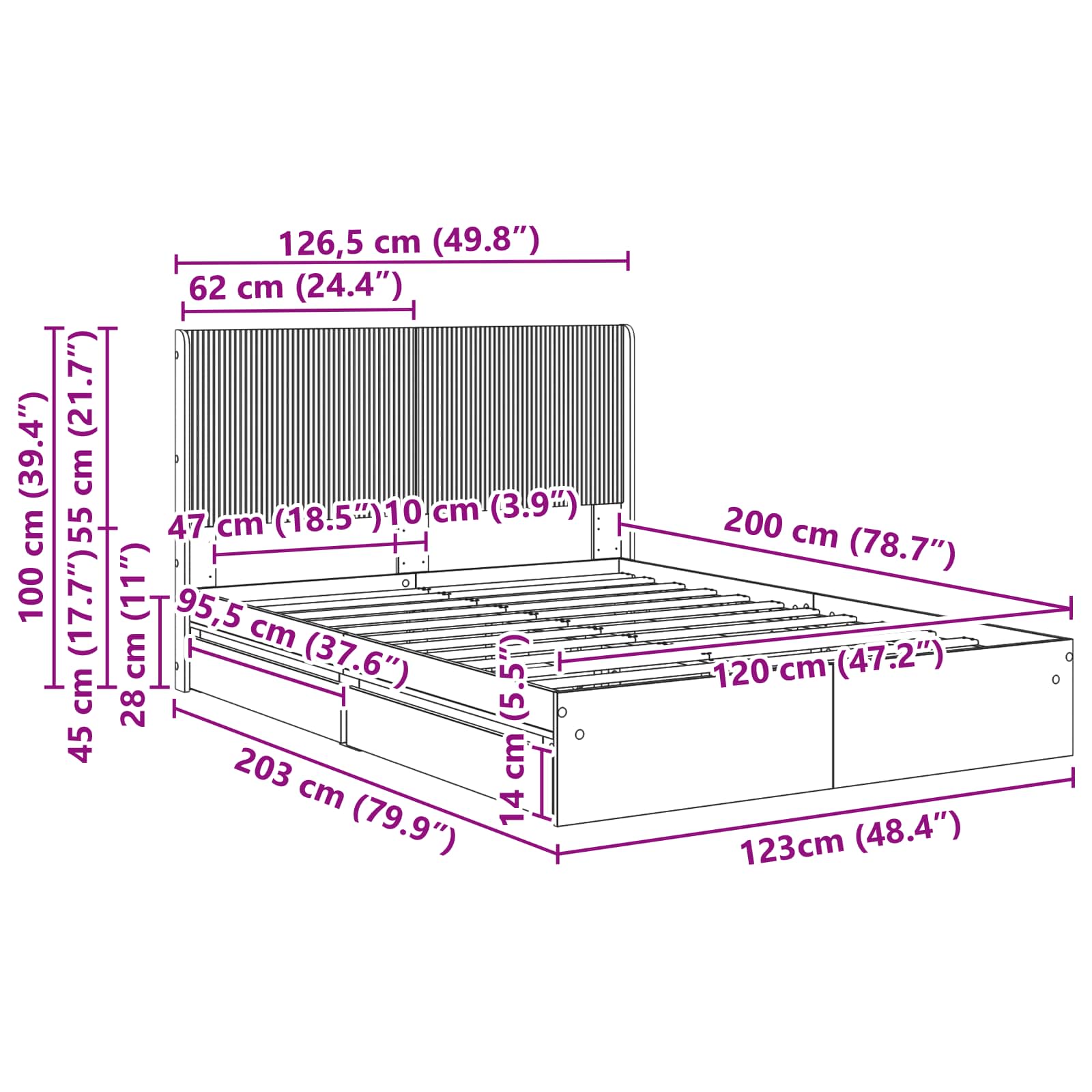 Καλάθι με αποθήκη και κεφαλάρι Sonoma Δρυς 120 x 200 cm - Pakobazaar