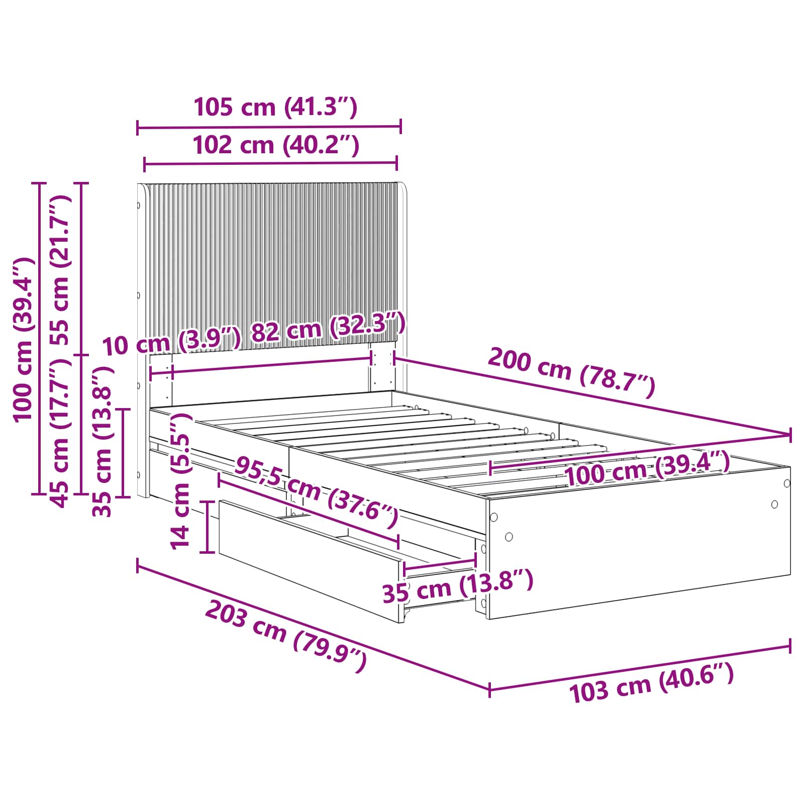 Καλάθι με αποθήκη και κεφαλάρι Μαύρο 100 x 200 cm - Pakobazaar