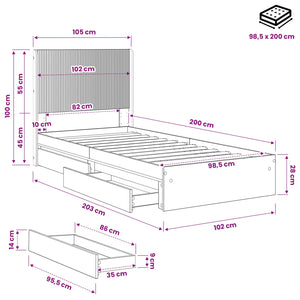 Καλάθι με αποθήκη και κεφαλάρι Μαύρο 100 x 200 cm