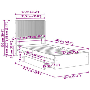 Καλάθι με αποθήκη και κεφαλάρι Γκρι Sonoma 90 x 200 cm - Pakobazaar