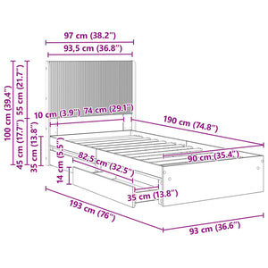 Καλάθι με αποθήκη και κεφαλάρι Sonoma Δρυς 90 x 200 cm - Pakobazaar
