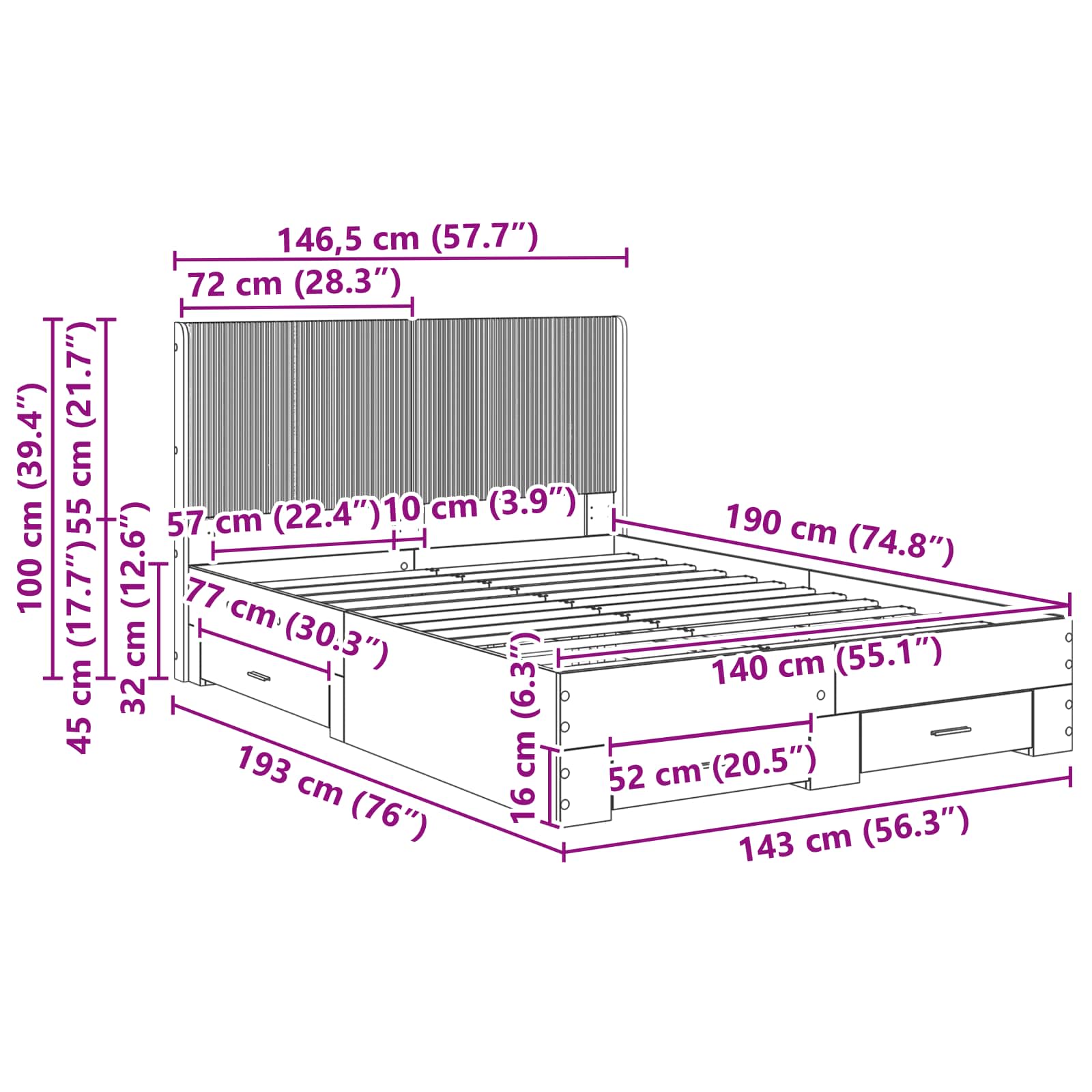 Καλάθι με αποθήκη και κεφαλάρι Μαύρο 140 x 190 cm - Pakobazaar