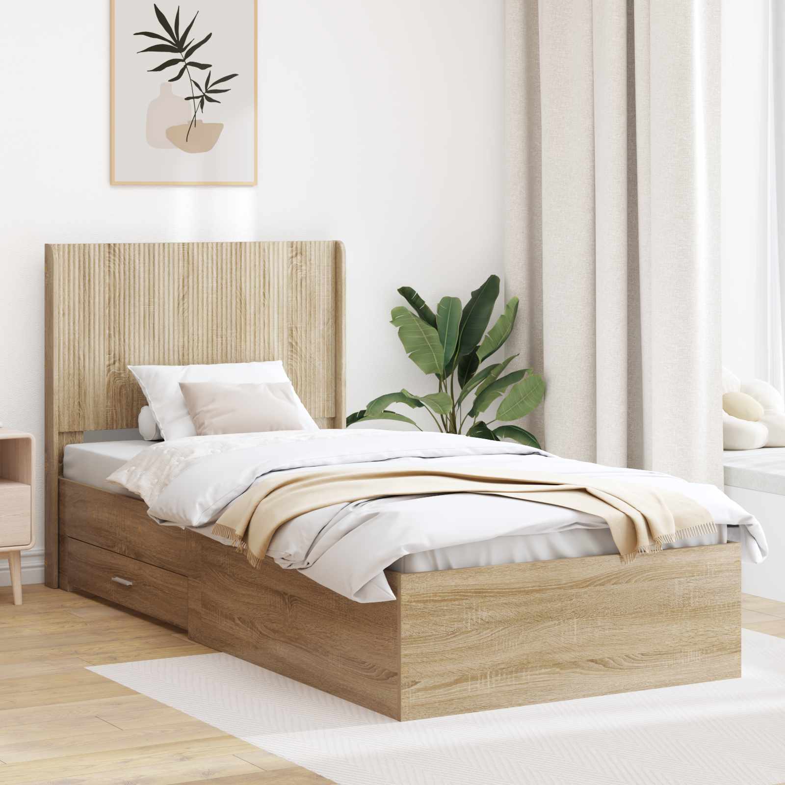 Καλάθι με αποθήκη και κεφαλάρι Sonoma Δρυς 100 x 200 cm - Pakobazaar
