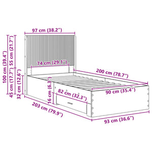 Καλάθι με αποθήκη και κεφαλάρι Μαύρο 90 x 200 cm