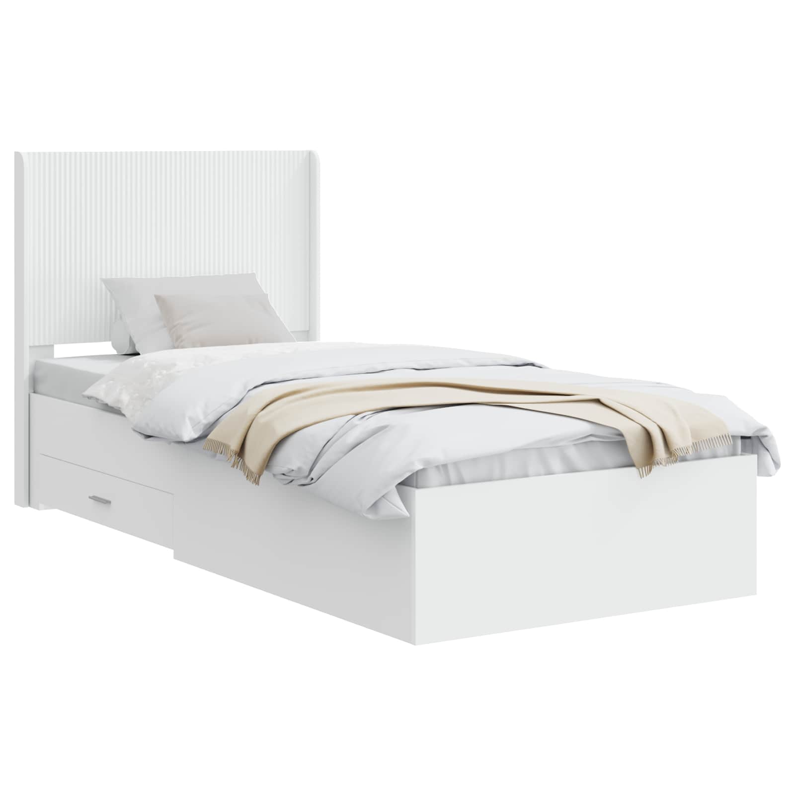 Καλάθι με αποθήκη και κεφαλάρι Λευκό 90 x 190 cm - Pakobazaar