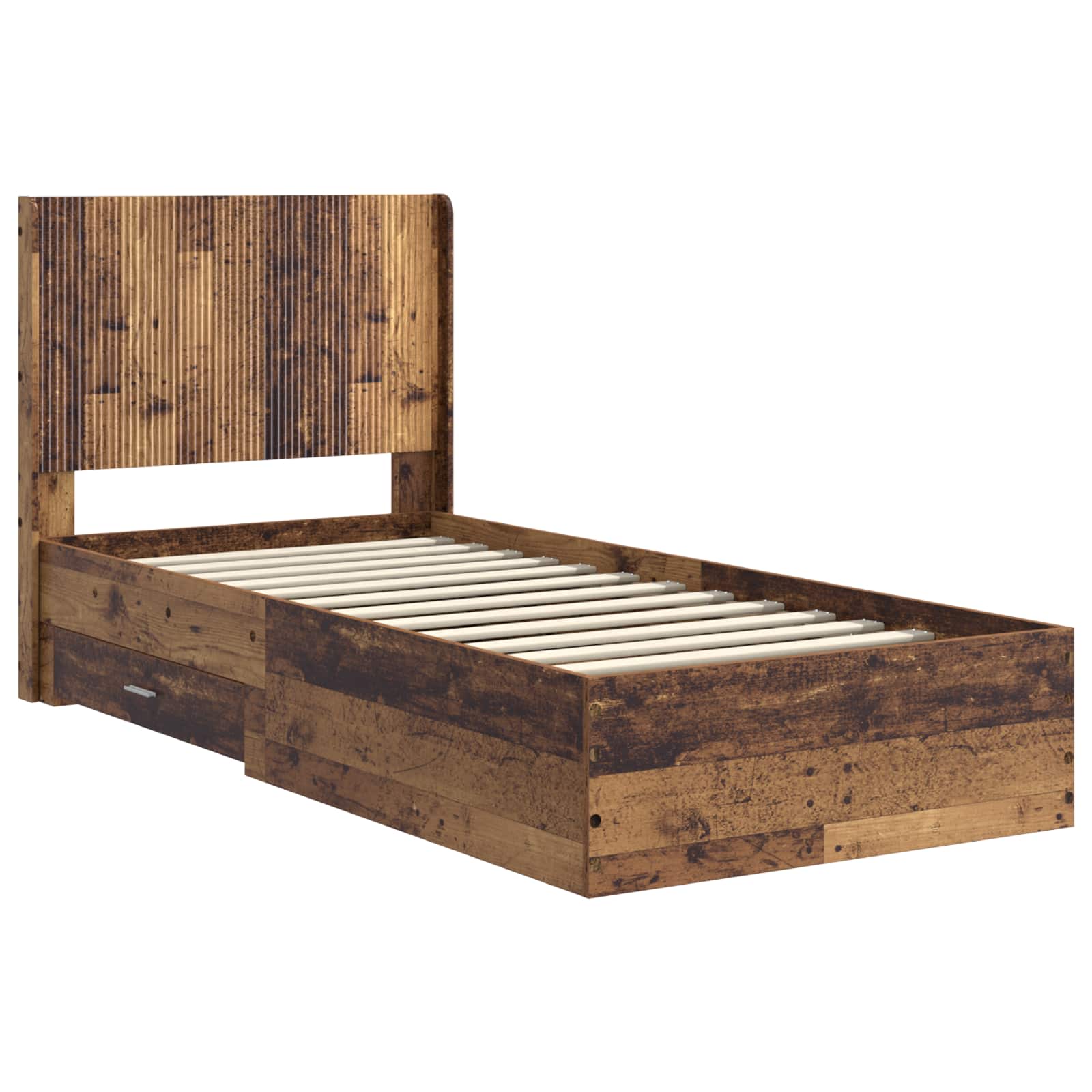 Καλάθι με αποθήκη και κεφαλάρι Παλαιωμένο ξύλο 90 x 190 cm