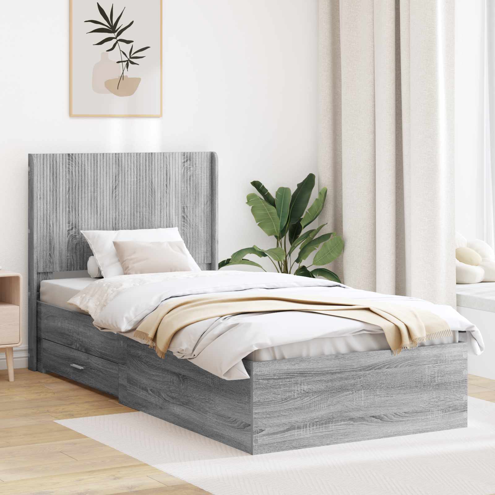 Καλάθι με αποθήκη και κεφαλάρι Γκρι Sonoma 75 x 190 cm - Pakobazaar