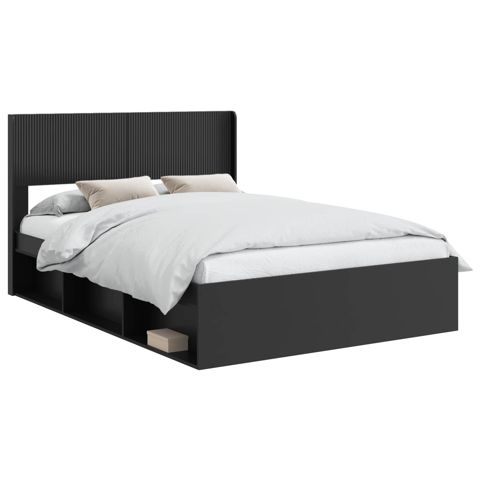 Καλάθι με αποθήκη και κεφαλάρι Μαύρο 140 x 200 cm - Pakobazaar