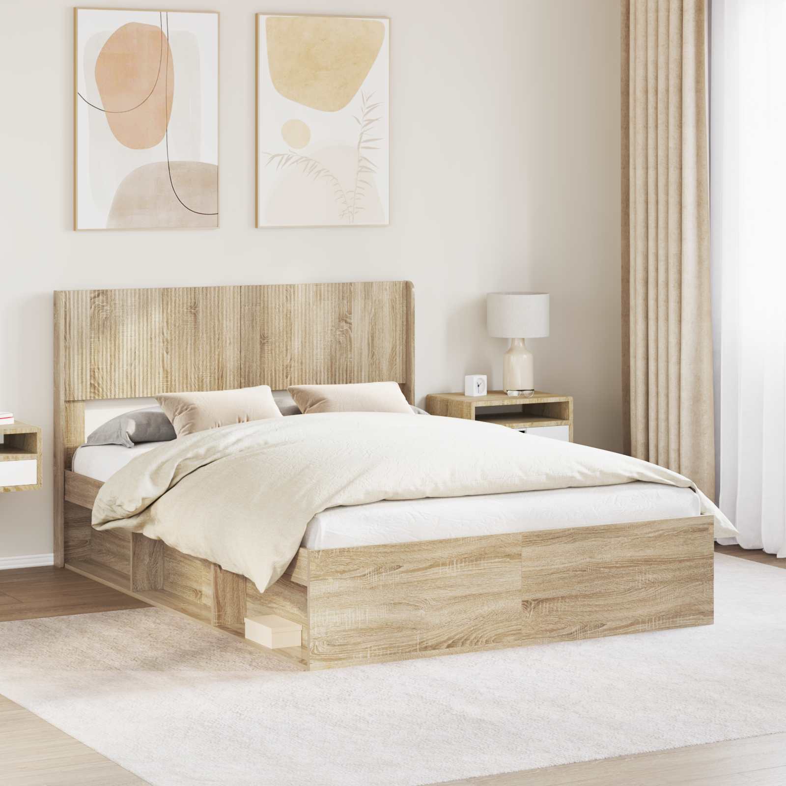 Καλάθι με αποθήκη και κεφαλάρι Sonoma Δρυς 140 x 200 cm - Pakobazaar