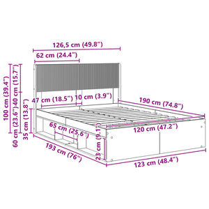 Καλάθι με αποθήκη και κεφαλάρι Sonoma Δρυς 120 x 190 cm - Pakobazaar