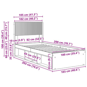 Καλάθι με αποθήκη και κεφαλάρι Sonoma Δρυς 100 x 200 cm - Pakobazaar
