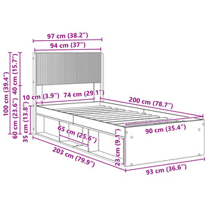 Καλάθι με αποθήκη και κεφαλάρι Μαύρο 90 x 200 cm - Pakobazaar